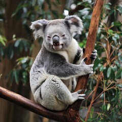 Fototapeta premium koala sleeping on a tree