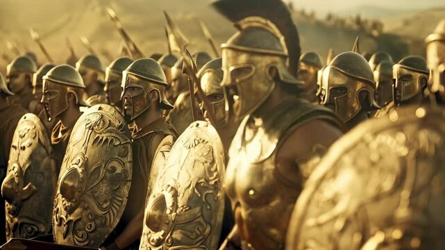 King Leonidas and his spartan hoplites army