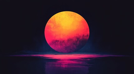 Gradient glowing circle in vibrant rainbow tones floating on a matte black canvas