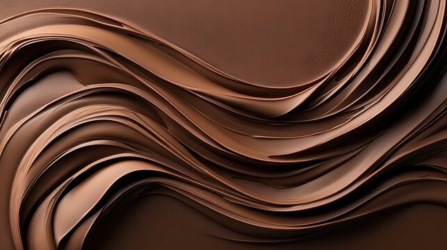 Swirling chocolate waves, abstract background, food photography, dessert texture