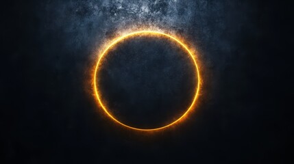 Obraz premium Gradient single glowing circle isolated on a dark velvet background