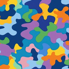 Vibrant Abstract Colorful Shapes Seamless Pattern Design:  A Joyful, Dynamic, and Playful Graphic Resource for Creative Projects.