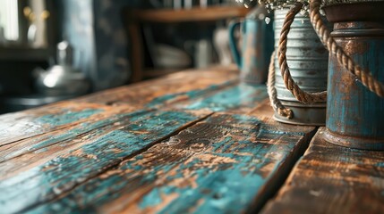 A rustic extension cord in bronze adds a touch of vintage charm to a wooden table, its weathered appearance and sturdy build enhancing the rustic appeal and warmth of the room's decor.