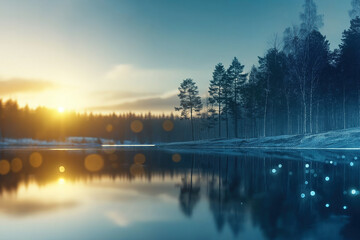 sunrise over the river