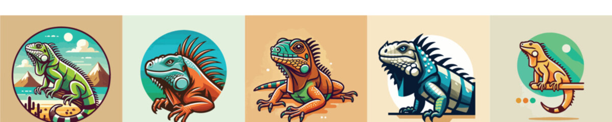 Iguana vector collection