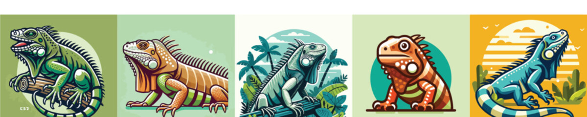 Iguana vector collection