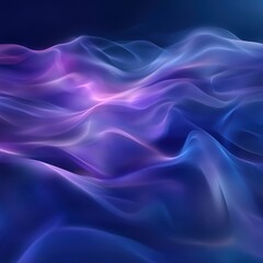 Fototapeta premium Abstract Purple and Blue Waves Flowing Seamlessly in 3D Space, Creating a Dreamlike Digital Art