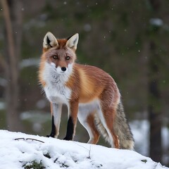 Fototapeta premium red fox in snow