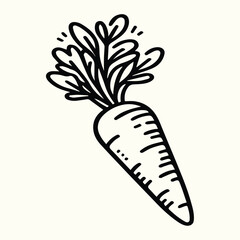 Carrot Line Art Illustration