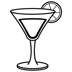 Modern Cocktail Glass Outline Design