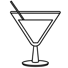 Modern Cocktail Glass Outline Design
