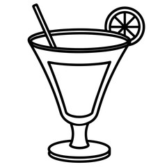 Modern Cocktail Glass Outline Design