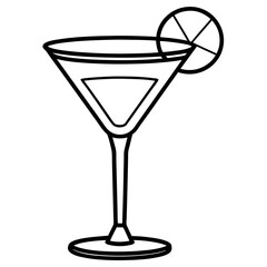 Modern Cocktail Glass Outline Design