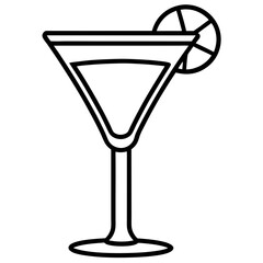 Modern Cocktail Glass Outline Design