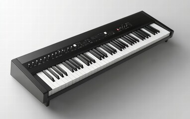 Fototapeta premium Modern Electric Piano: Sleek design, 88 keys, poised for musical creation. Ready to compose your next masterpiece!