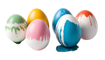 Isolated on a white background, this image shows an easter egg painted manually