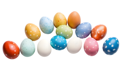 Isolated on a white background, this image shows an easter egg painted manually