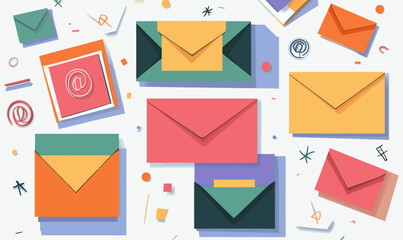 Colorful Minimalist Envelopes and Greeting Cards Vector for Creative Design Projects