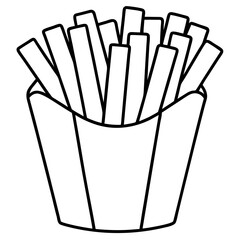 Modern Fries Line Art Icon