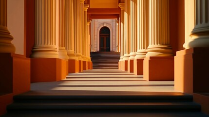 Courthouse building exterior with classical architecture, symbolizing justice and order in society. Timeless design reflecting the importance of legal systems and civic responsibility.