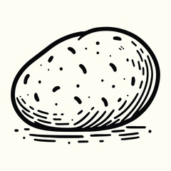 Potato Line Art Illustration