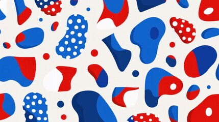 Abstract Red, White, and Blue Pattern Design