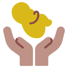 Caring Hands Cradling a Baby Icon