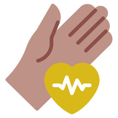 Heart Health Monitoring Hand Gesture Icon
