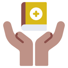 Healthcare Book Icon with Hands