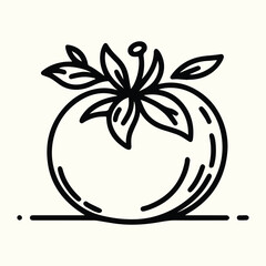 Tomato Line Art Illustration