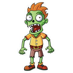 Vector illustration of Cartoon zombie