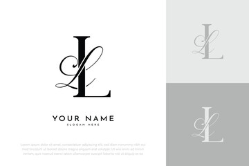 LL LL initial letter handwriting wedding monogram logo