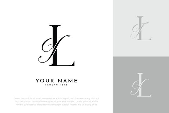 LI IL initial letter handwriting wedding monogram logo