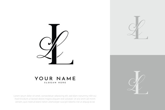 LL LL initial letter handwriting wedding monogram logo