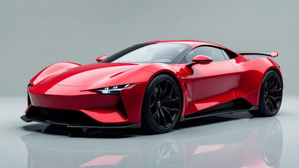 Naklejka premium Red sports car on a white background.