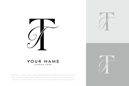 TT TT initial letter handwriting wedding monogram logo