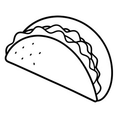 Modern Taco Outline for Vector Graphics