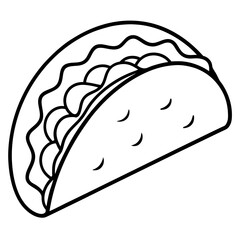Modern Taco Outline for Vector Graphics