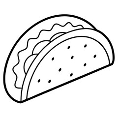 Modern Taco Outline for Vector Graphics