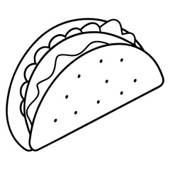 Modern Taco Outline for Vector Graphics