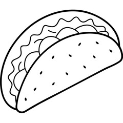 Modern Taco Outline for Vector Graphics