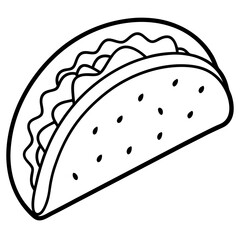 Modern Taco Outline for Vector Graphics