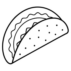 Modern Taco Outline for Vector Graphics