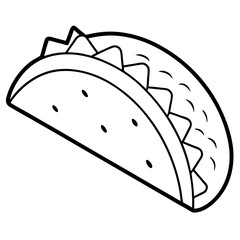 Modern Taco Outline for Vector Graphics