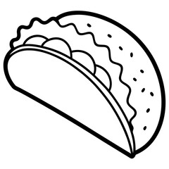 Modern Taco Outline for Vector Graphics