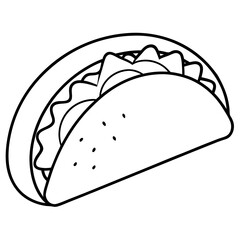 Modern Taco Outline for Vector Graphics
