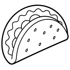 Modern Taco Outline for Vector Graphics