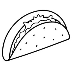 Modern Taco Outline for Vector Graphics