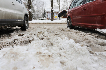 Public roads after massive snowstorm.