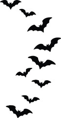 Bat cartoon silhouette. vampire animal sign and symbol. Halloween vector illustration